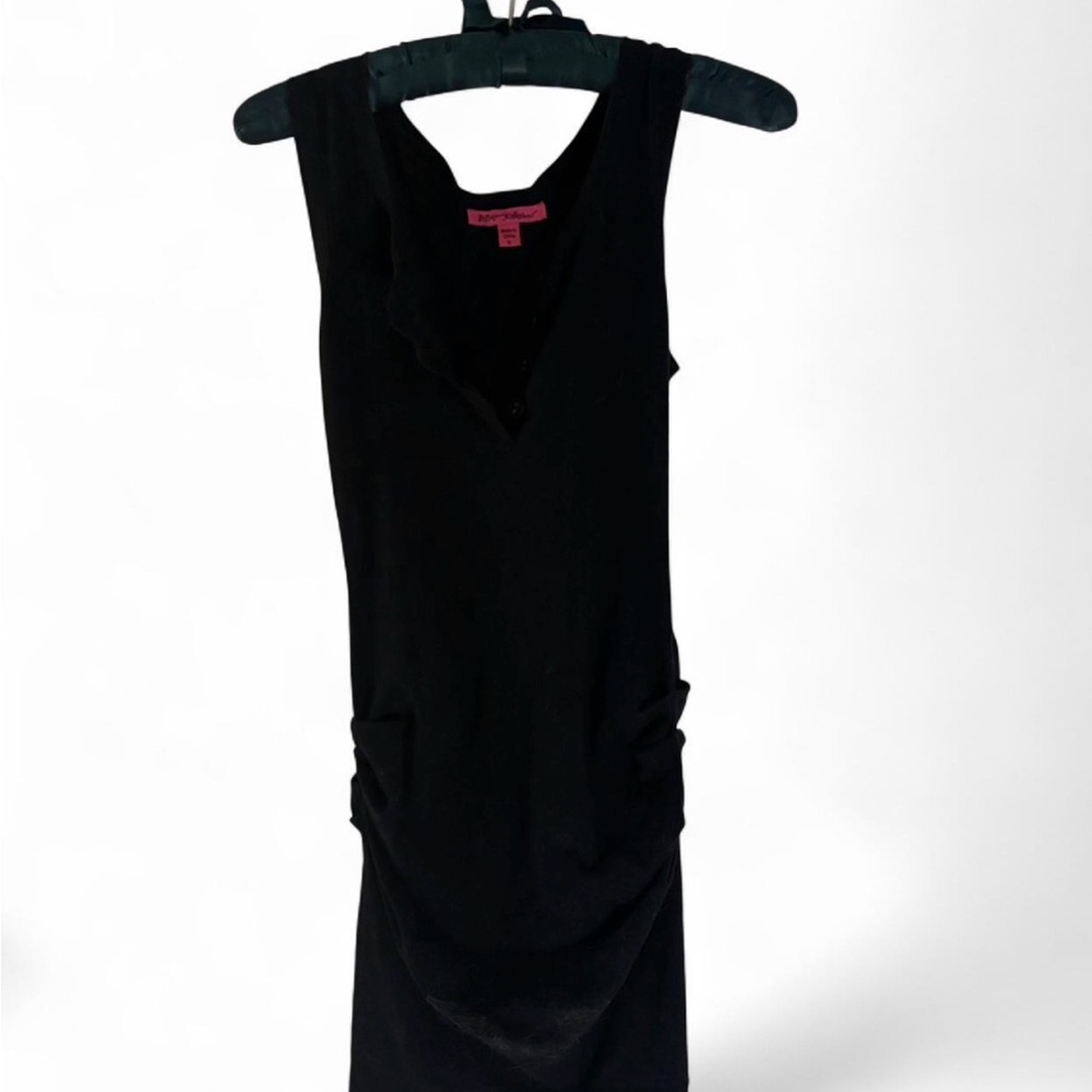 Betsey Johnson Black Sleeveless V-Neck Mini Dress